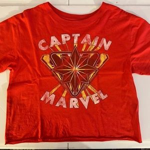 Love Tribe Red “Captain Marvel” Crop T-Shirt - Red